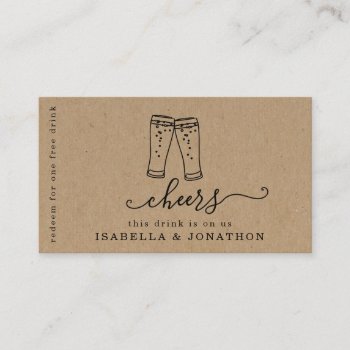 Drink Ticket  Free Alcohol Voucher Business Card by InstantInvitation at Zazzle
