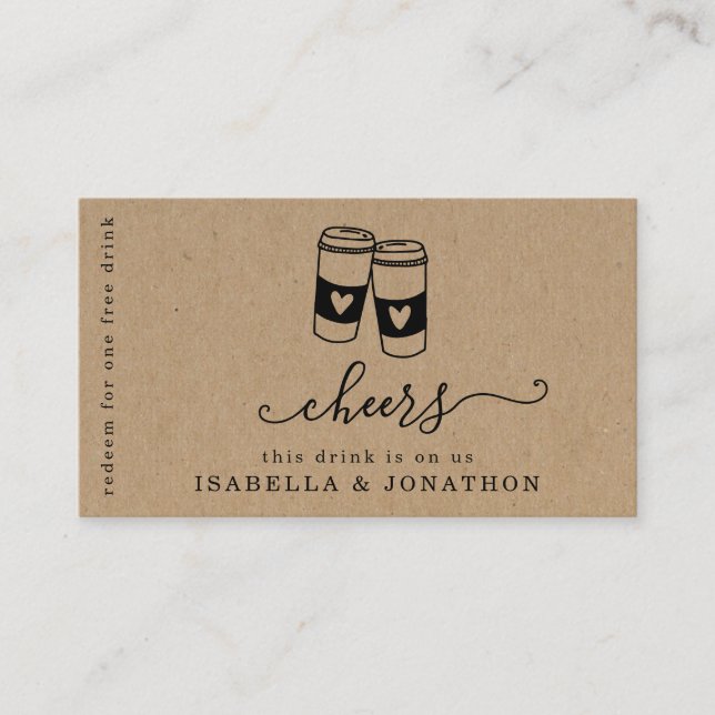 Drink Ticket, Free Coffee Voucher Business Card (Front)
