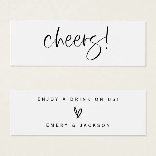 Drink Ticket Wedding Reception Bar Token Card E100 | Zazzle