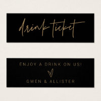 Drink Ticket Wedding Reception Bar Token Card G400