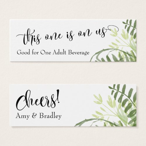 Drink Tickets  Abstract Greenery Foliage Bouquet