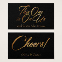Drink Tickets, Bold, Elegant Gold Script on Black