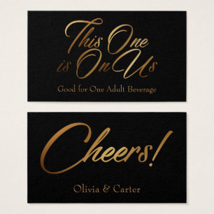 Drink Tickets, Bold, Elegant Gold Script on Black