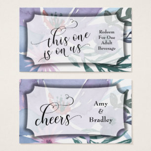 Drink Tickets Colorful Watercolor Florals