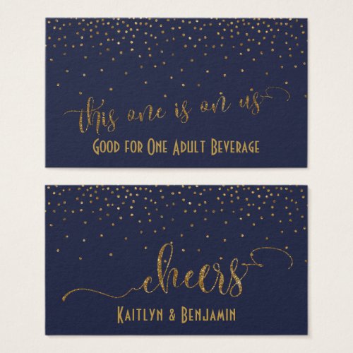 Drink Tickets Gold Confetti on Midnight Blue