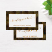 Drink Tickets, Gold Hearts Script, Diamonds, Black (Desk)