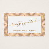 Drink Tickets, Gold Hearts Script, Diamonds, Blush (Front)
