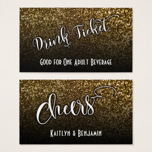 Drink Tickets on Faux Gold Glitter  Black Ombre 2