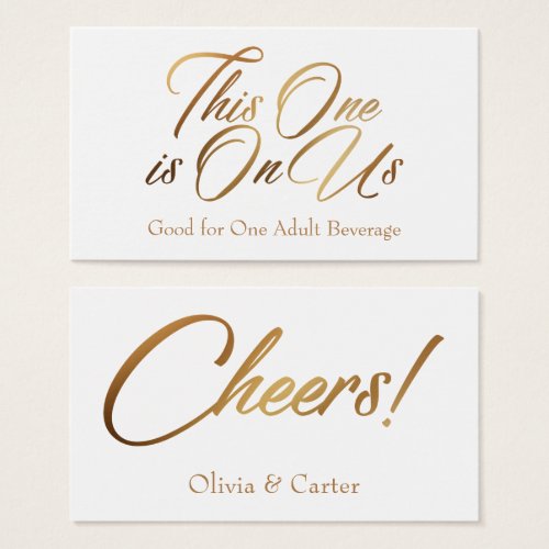 Drink Tickets Slim Bold Elegant Gold Script