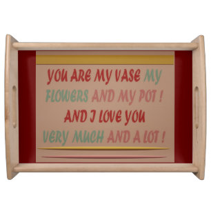 DRINK TO ROMANCE LOVE AND HUGS SERVING TRAY