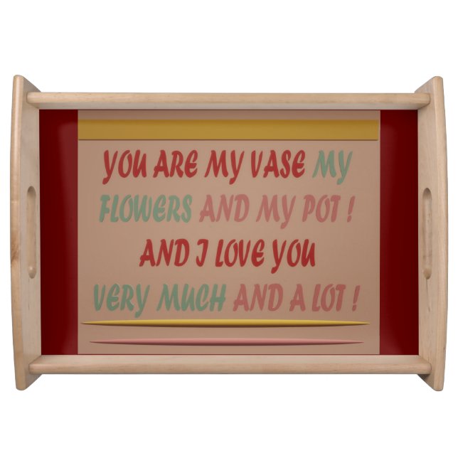 DRINK TO ROMANCE LOVE AND HUGS SERVING TRAY (Front)