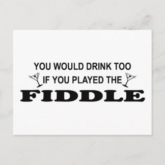 Drink Too - Fiddle Postcard