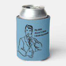 Drink Too Much Retro Man Can Cooler