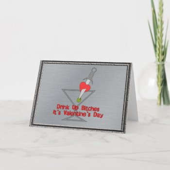 Drink Up Bi***s Holiday Card by Crazy_Card_Lady at Zazzle