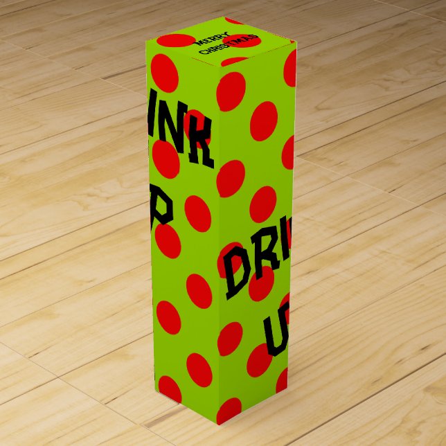 Drink Up Holiday Hostess Gift Party Wine Gift Box (Front)