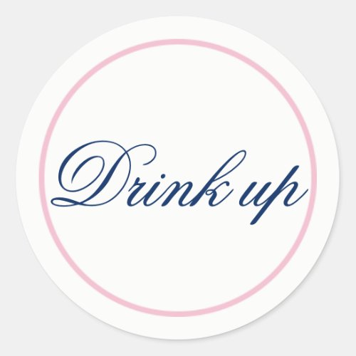 Drink Up Wedding Sticker Blush PinkNavy