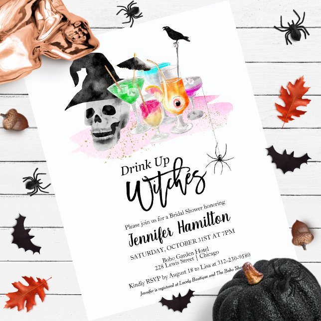 Drink Up Whitches Bridal Shower Budget Invitations (Creator Uploaded)