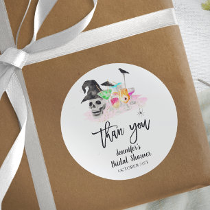 Drink Up Whitches Halloween Bridal Shower  Classic Round Sticker