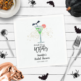 Drink Up Whitches Halloween Cocktail Bridal Shower Napkins