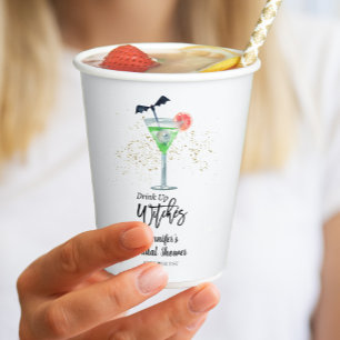 Drink Up Whitches Halloween Cocktail Bridal Shower Paper Cups