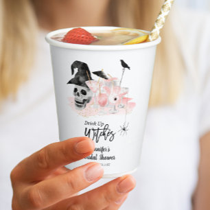 Drink Up Whitches Pink Cocktail Bridal Shower Paper Cups