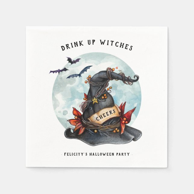 Drink Up Witches | Adult Halloween Party Napkins (Front)