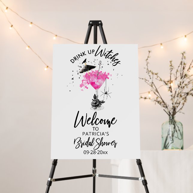 Drink up Witches Bridal Shower Welcome Sign (In Situ (Stand))