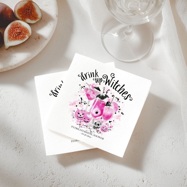  Drink up Witches Cocktail Halloween Bridal Shower Napkins (Creator Uploaded)