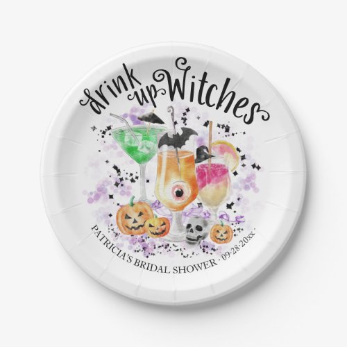  Drink up Witches Cocktail Halloween Bridal Shower Paper Plates