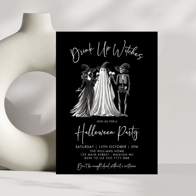 Drink Up Witches Cocktails Adult Halloween Party Invitation (Creator Uploaded)