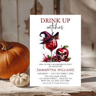 Drink Up Witches Cocktails Bachelorette Party Invitation
