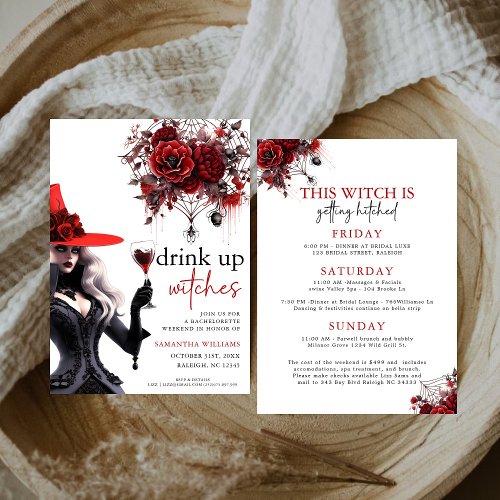 Drink Up Witches Gothic  Bachelorette Party  Invitation