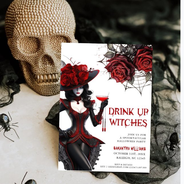 Drink Up Witches Gothic  Bachelorette Party  Invitation (Creator Uploaded)