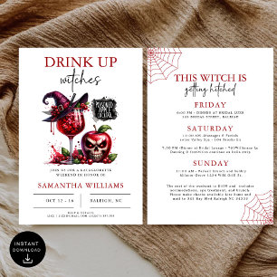 Drink Up Witches Gothic  Bachelorette Party  Invitation