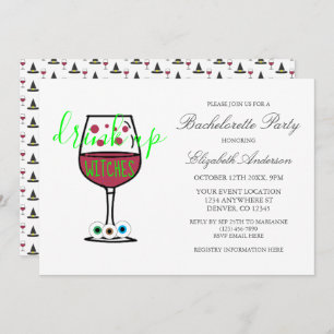 Drink Up Witches Halloween Bachelorette Invitation
