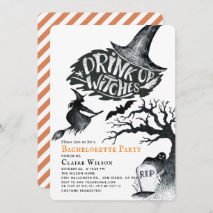 Drink Up Witches Halloween Bachelorette Party Invitation