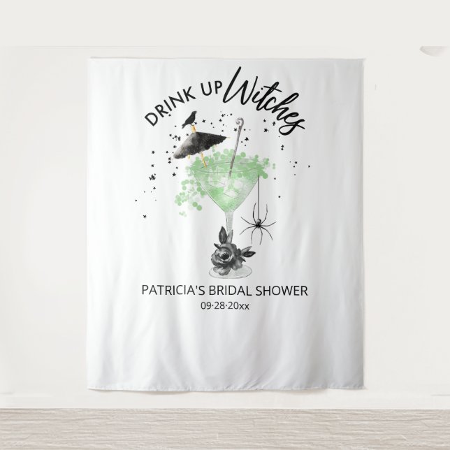 Drink up Witches Halloween Bridal Shower Backdrop (Front)