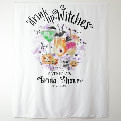 Drink up Witches Halloween Bridal Shower Backdrop