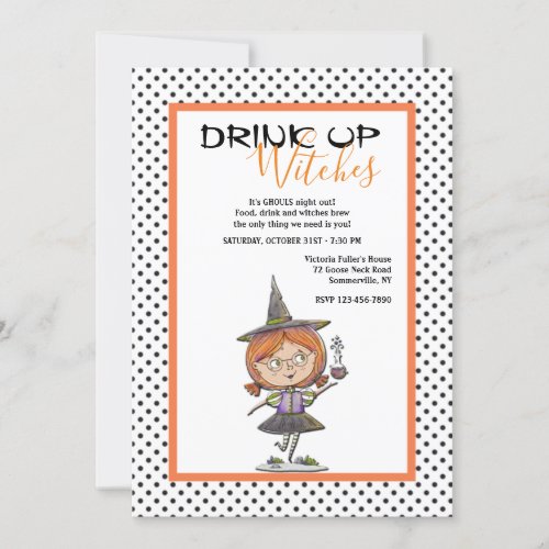 Drink Up Witches Halloween Invitation