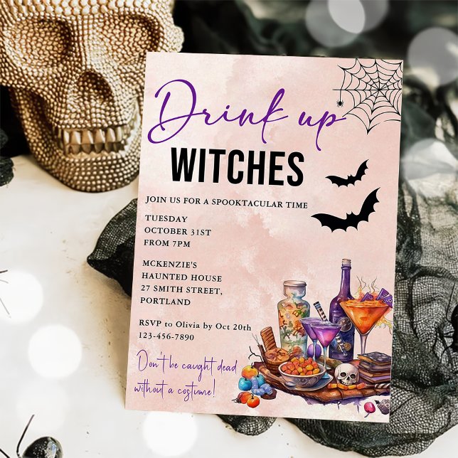Drink Up Witches Halloween Party Invitation (Creator Uploaded)