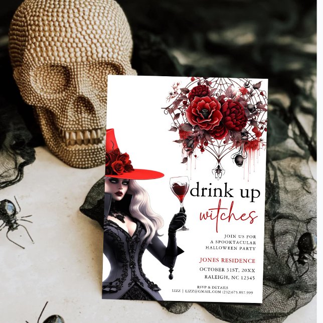 Drink Up Witches Halloween Party Invitation (Creator Uploaded)