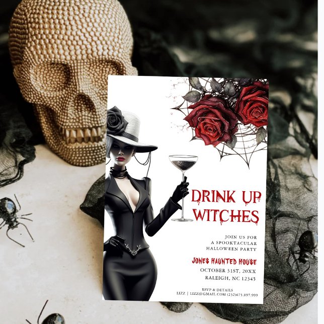 Drink Up Witches Halloween Party Invitation (Creator Uploaded)