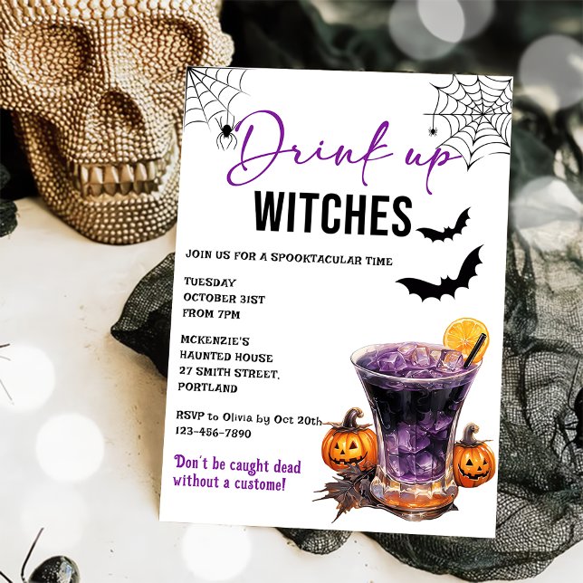 Drink Up Witches Halloween Party Invitation (Creator Uploaded)