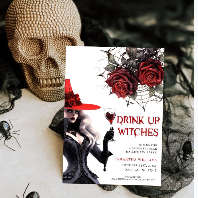Drink Up Witches Halloween Party Invitation (Creator Uploaded)