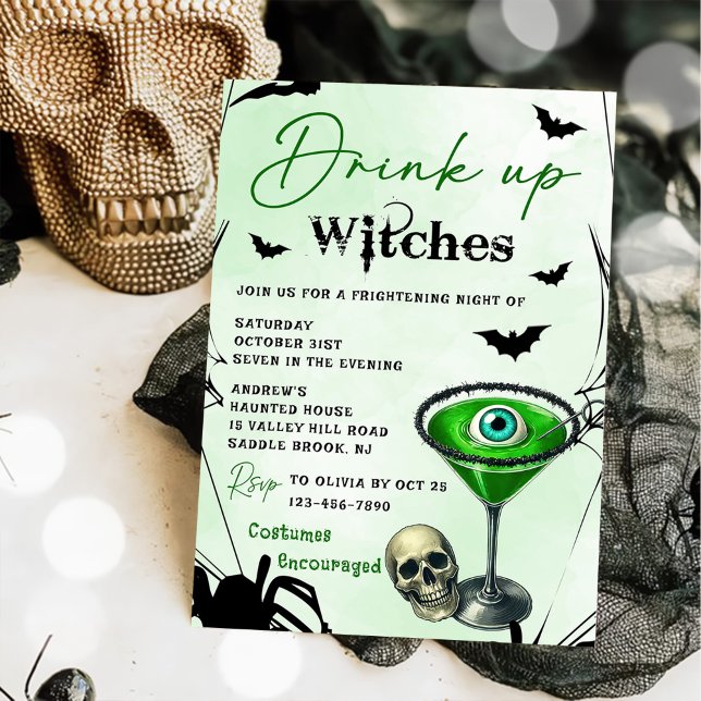 Drink Up Witches Halloween Party Invitation (Creator Uploaded)