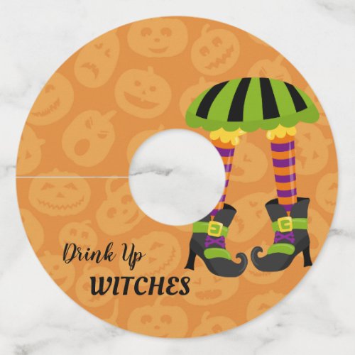 Drink Up Witches Halloween Wine Glass Tag