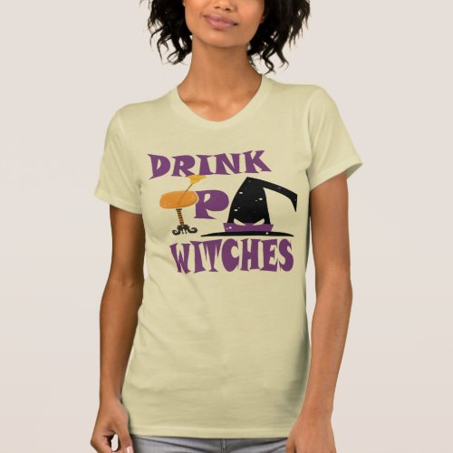 Drink up witches wine Funny Spooky Halloween Tee