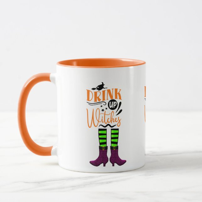 Drink Up Witches - Witches Legs Coffee  Mug (Left)