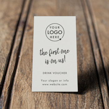 Drink Voucher | Corporate Event Gray Logo Card by GuavaDesign at Zazzle