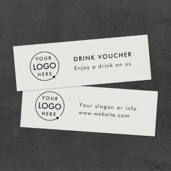 Drink Voucher | Corporate Event Gray Logo Card by GuavaDesign at Zazzle